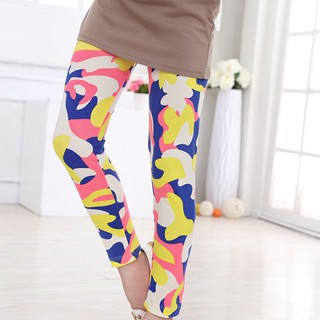 [Superseller] Baby Kids Leggings Pants for Girls Flower Floral Printed Elastic Long Trousers 2-14 Years Old (6)