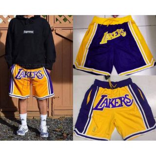 just DON shorts lakers jersey shorts black yellow Purple nba basketball shorts