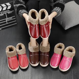 ❀▤♝Winter cotton slippers women s warm and waterproof men s shoes home Plush couple slippers bag hee