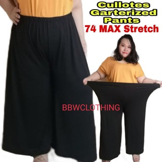 44-58 / 5xl-7xl Cullotes Plus size Black Square pants / Cotton Stretch / Garterized / Big Size Pants