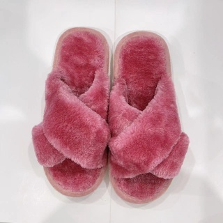 Rabbit fur Japanese fashion plush slippers indoor slippers