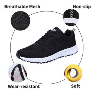 Fashion Woman Tennis Shoes Light Breathable Female Sport Shoes Walking Sneakers Lace-Up White Women