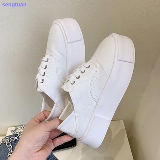 Black thick-soled canvas shoes women s summer new style 2021 Mori women s shoes increased platform shoes retro big bread shoes (2)