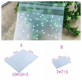 [In stock]-100pcs Frosted Cute Dots Plastic Pack Candy Cookie Soap Packaging Bags Cupcake Wrapper Self Adhesive Sample Gift Bag 7cm