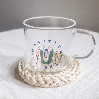 Cute Glass Mug- Korean Ins (Cheer Up/Smiley/Positive Vibes) • [ON-HAND / FAST SHIPPING]