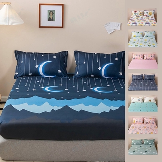 3 in 1 bed sheet Twin queen king fitted sheet set flower cartoon printing pillowcase (1)