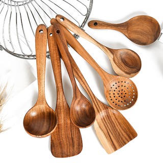 Non-Stick Teakwood Wooden Spatula Spoon Household Kitchen Utensils Kitchenware