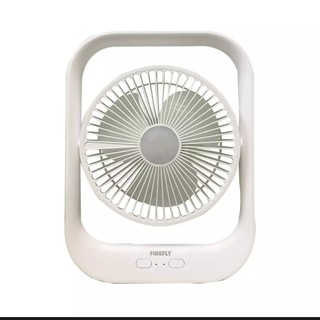 FIREFLY 7" Emergency Rechargeable Table Fan With Night Light (WHITE)