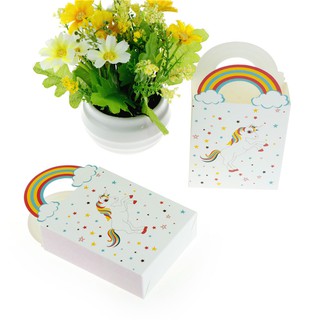Rainbow Unicorn Gift Box Party Candy Box Packages Kids Birthday Decor IGO1