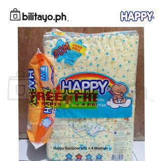 Happy Rainbow Baby Diaper Medium 30's + 4 Free