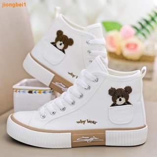 Girls high top canvas shoes 2021 spring new wild Korean version of junior high school children s board shoes elementary school students sports shoes tide