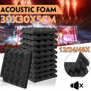 Geepro 25x25x5cm 12pcs Acoustic Foam Panels Sound Proof Foam Panels Work Studio Foam Sound Proofing