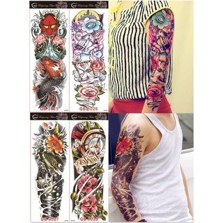 4 Sheets Extra Large Cool Temporary Tattoo Full Arm(style A)--For man and woman