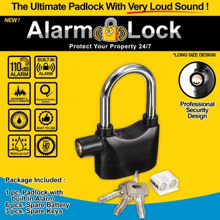 Original Alarm Lock Anti Theft Security System Padlock (Long)