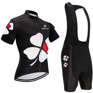 2020 Black Flower Cycling team jersey 9D Pads bike shorts Quick Dry Ropa Ciclismo MTB bicycle clothing Mens summer cycling wear
