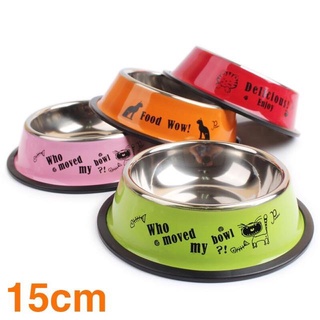 DOG HARNESS♀✲Pet Stainless Cute Colored Bowl Dog Bowl
