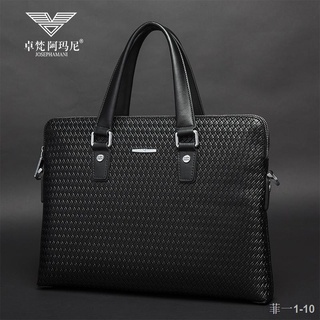 ▤✓Zhuo Fan Armani men s bag handbag men s bag briefcase business large-capacity computer leather bag