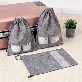 Linen Drawstring Storage Stocking Bag Toy Shoes Laundry Bags Home Travel