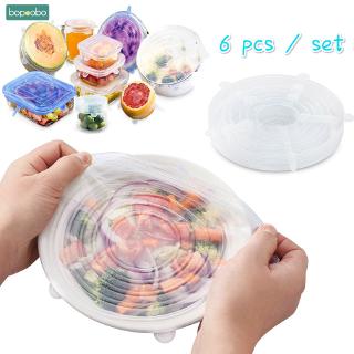 6-piece Silicone Cling Film European Standard Non-smiling Transparent Microwave Seal 6-piece Food Preservation Cover