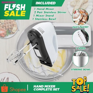 PPO09.14✐☏►Professional Electric Hand Mixer 7 Speed High Quality With Detachable Stainless Steel Bow