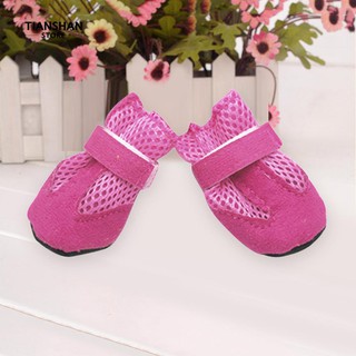 4Pcs Dog Puppy Pet Soft Mesh Anti-slip Shoes Boots Comfortable Casual Sneakers
