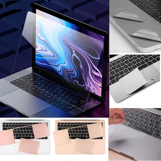 for Macbook Pro 14 16 2021 M1 Pro Max 13 2020 A2338 M1 A2337 15 touch bar touch id 2020 A1932 A1707 A1989 A1398 Retina air 13 HD Screen Film protector soft film Palms Guard Rest Cover with Trackpad Protector Sticker Silver