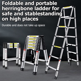 Telescopic ladder multi-purpose portable double-sided ladder thickened aluminum herringbone ladder (7)