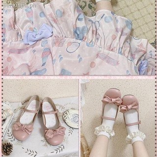 ♘◘♘[spot] a little round sheep puff lolita Japanese tea party girl jk cute bow women s shoes