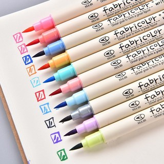 10 Color Fabricolor Write Brush Pen Calligraphy Paint Marker Pens Set Drawing Painting Watercolor