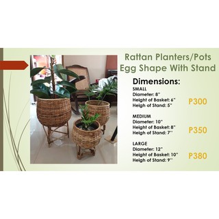 Rattan Pots Planters with Stand (MEDIUM SIZE ONLY) (2)
