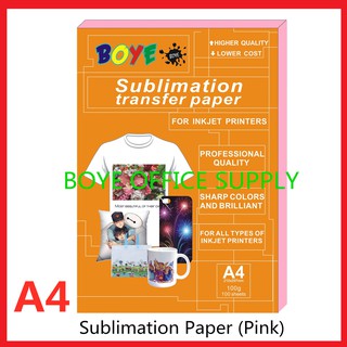 BOYE Pink Sublimation Paper 100gsm A4/A3 (100sheets)