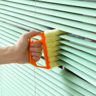 Microfiber Window Cleaning Brush Air-Condition Dust Cleaning w/ Washable Venetian Blinds Blade Cloth (3)