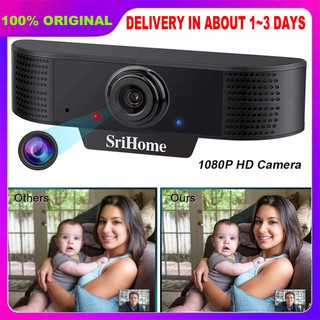 SRICAM SriHome SH001 Plug and Play Webcam 2 Megapixel Full HD 1080P with Built-in Microphone Wide An