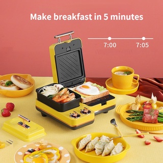 【Special offer】3 In 1 Semg Toaster Sandwich Maker Egg Waffle Breakfast Maker Multifunctional Non-stick Pan Toaster UK PLUG