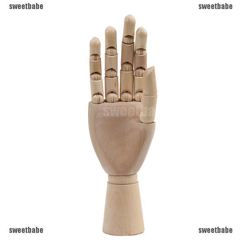 Wooden Hand Model Sketching Drawing Jointed Movable Fingers Mannequin (1)