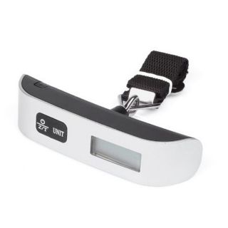 Electronic luggage scale with thermomether display and box