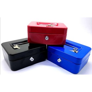 TTC#20cm Metal Cash Box cash box/ Portable Money Secret Security Safe Box Lock Metal #200A Small