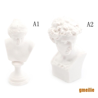 Gmeilie Dollhouse Miniature Resin Statue Venus David Bust Sculpture White