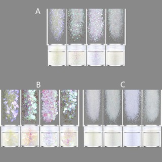 Boom✿4Color Rainbow White Glitters Sequains Resin Pigment Kit Nail Art Jewelry Making (1)