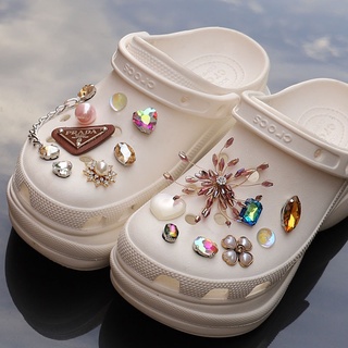 Multicolor Crystal Flower Fashionable Shoe Chamrs Jibbitz Charm Set Croc for Ladies Accessories Decoration