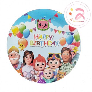 Cocomelon paper plate 10pcs/pack 9inch design happy birthday christening party Supplies decorations