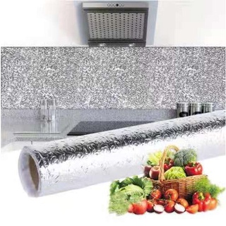 wall paper☇Oil Proof Waterproof Self Adhesive Wallpaper Kitchen Aluminum Foil Sti