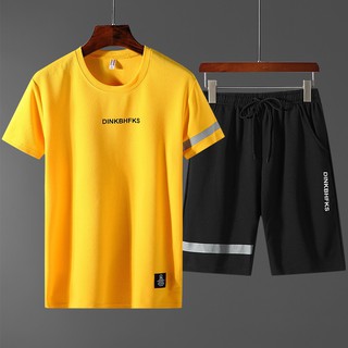 Fashion Korean Casual Terno For Men T-shirt &Short Trend Suit (1)