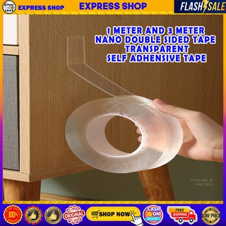 Original 1 & 3 Meter Double Sided Nano Tape Transparent Self Adhesive Ultra Sticky Portable Gel Grip (2)