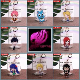 ❀ Fairy Tail Keychains ❀ Natsu / Happy / Lucy / Gray / Erza / Wendy / Eucliffe / Reitfox KeyRing