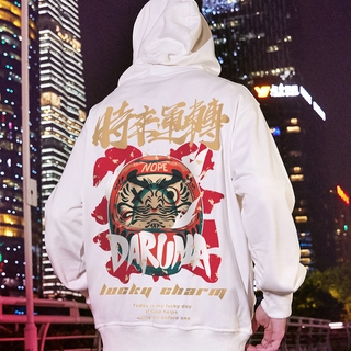 2020 Summer Hip Hop Casual Cotton Tops Streetwear Chinese Style Lucky Printed Hoodies for Men Fashionable Hip-hop Couple Hoodies Comfortable and Breathable Cotton Sweatshirt Men Loose Casual Oversized Hoodies