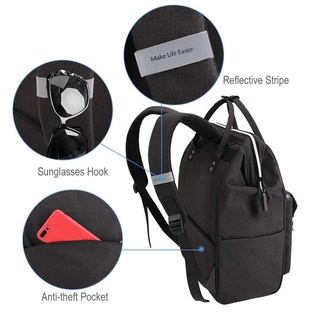 【High-end】☜☈Lekesky baby diaper bag large black storage bag waterproof backpack can be business back