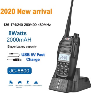 JJCC JC-6800-M 10KM Long Distance Walkie Talkie Vhf Uhf Wireless Battery Saving Low Battery Warning Two Way Radio