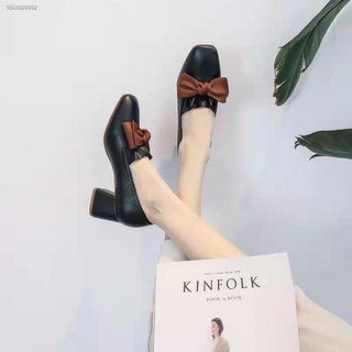 №Bowknot high heels single shoes women thick heels 2021 new summer ladies shoes spring and autumn Ko