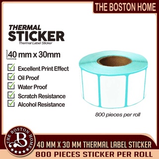 Boston Home 40mmx30mm Thermal Label Barcode Sticker Paper 40mmX30mm 800PCS/Roll